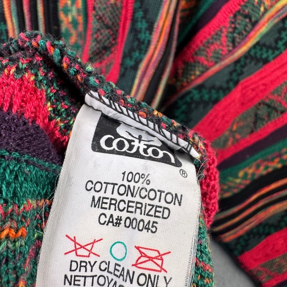 Norm Thompson Vintage 3D Textured Knit Sweater Mens Medium Coogi Style Cotton - Picture 5 of 7